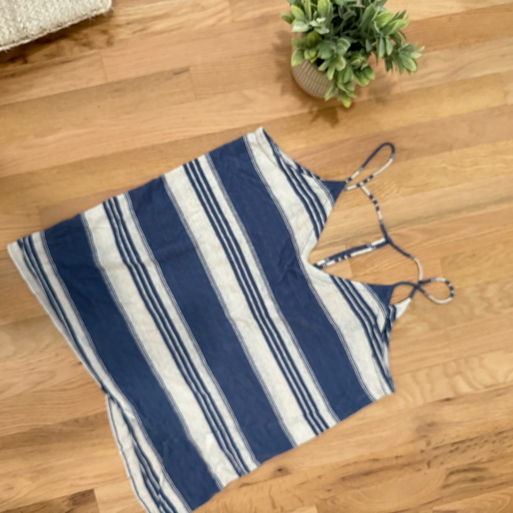 T strap back striped tank